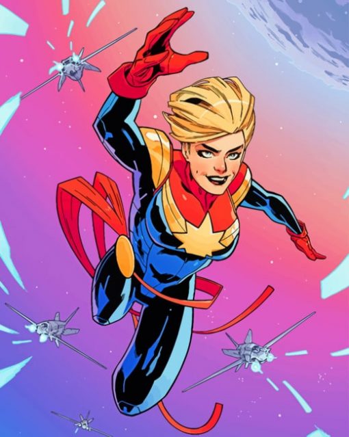 Captain Marvel Hero Paint by numbers