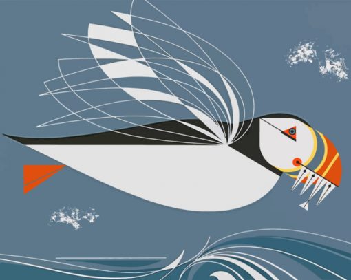 Charley Harper Puffin Paint by numbers