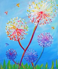 Colorful Dandelions Paint by numbers