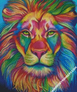 colorful lion animal diamond painting