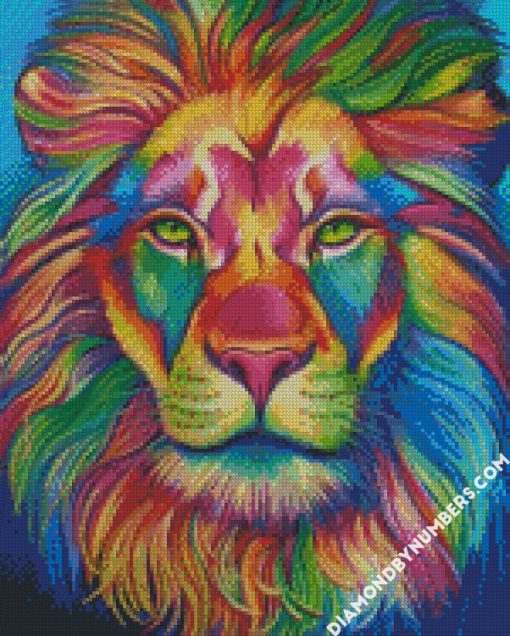 colorful lion animal diamond painting