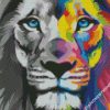 colorful lion diamond painting