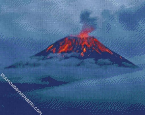 cool volcano diamond painting