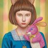 Girl And Bunny Paint by numbers