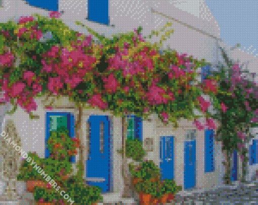 greece houses diamond painting