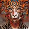 Trippy Tiger Woman paint by numbers
