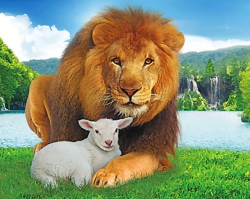 Lion And Lamb paint by numbers