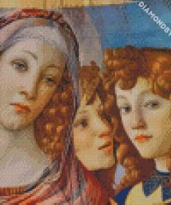 mary with the child and six angels botticelli diamond painting