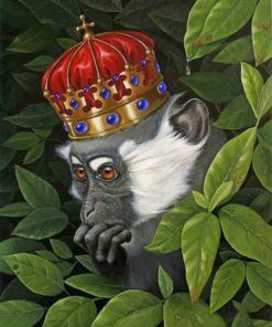 Monkey Wearing A Crown paint by numbers