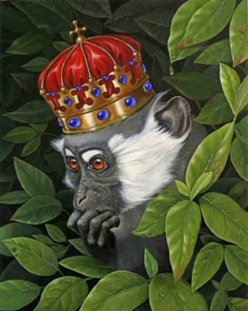 Monkey Wearing A Crown paint by numbers