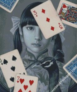 monochrome card girl diamond paintings