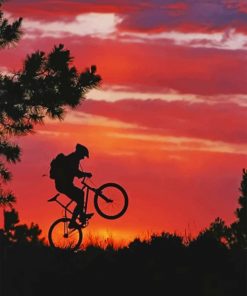 Mountain Bike Silhouette Paint by numbers