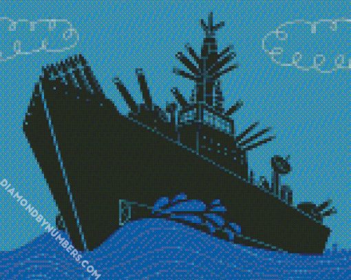 naval ship illustration diamond paintings