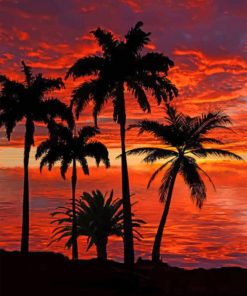 Palms Silhouette paint by numbers