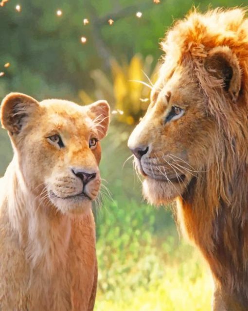 The Lion King And His Lioness paint by numbers
