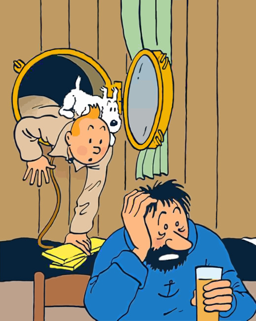 Tintin Cartoon - 5D Diamond Painting - DiamondByNumbers - Diamond Painting  art