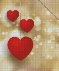 valentines hanging hearts diamond paintings