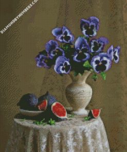 vintage purple flowers diamond paintings