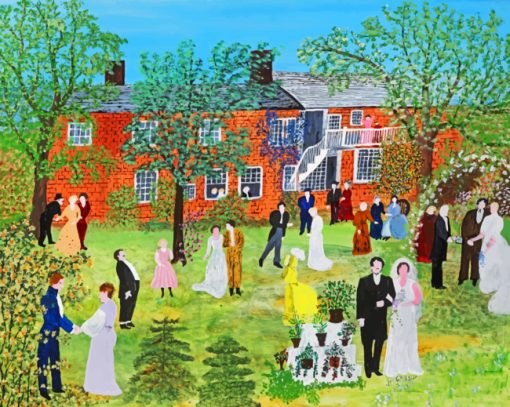 Wedding By Grandma Moses Paint by numbers