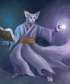 White Magic Cat Paint by numbers
