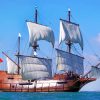 Wooden Tall Ship paint by numbers