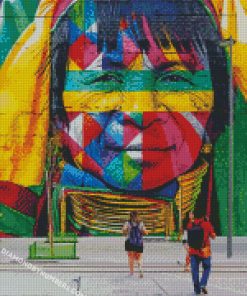 world largest mural street art las etnias the ethnicities eduardo kobra rio olympics brazil diamond paintings