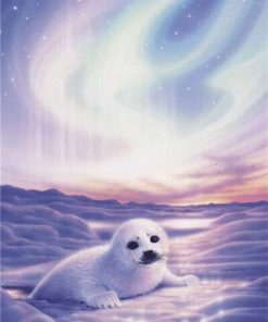 White Polar Seal paint by numbers