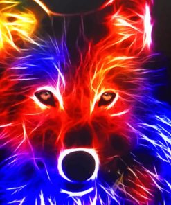 Colorful Wolf paint by numbers