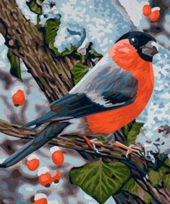 Bullfinches On A Branch Paint by numbers
