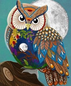 Owl and Full MoonOwl and Full Moon Paint by numbers