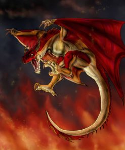 Red Wyvern Dragon paint by numbers