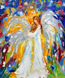 Abstract Angels paint by numbers