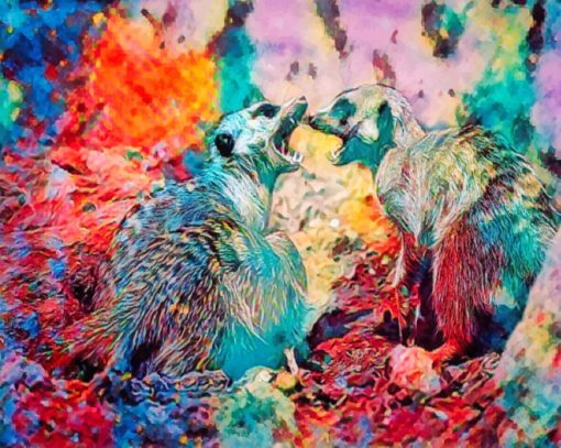 Abstract Meerkats Paint by numbers