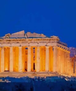 Acropolis Of Athens By Night Paint by numbers