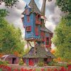Aethetic Bird House paint by numbers