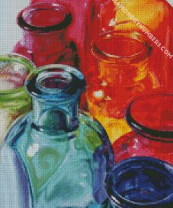 aesthetic colored bottles diamond painting