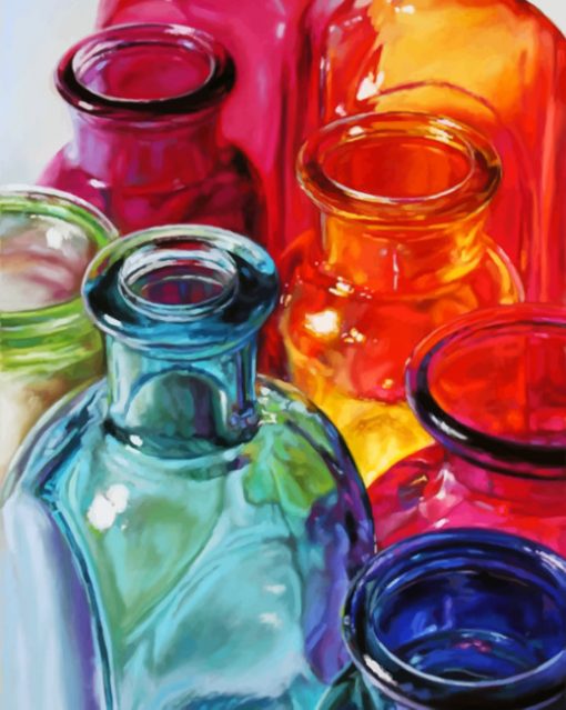 Aesthetic Colored Bottles paint by numbers
