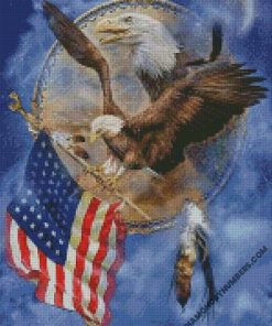 American Flag Deer Diamond Painting Bald Eagle By Number - Temu