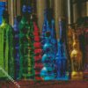 artistic colored bottles diamond painting