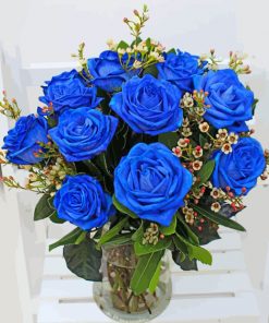 Bouquet Of Blue Roses Paint by number