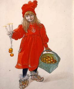Christmas Apple Girl paint by numbers