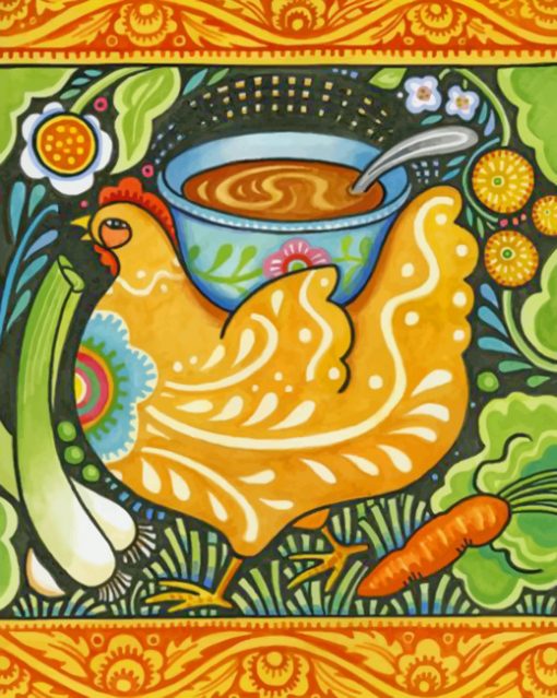Chicken Soup Folk paint by numbers