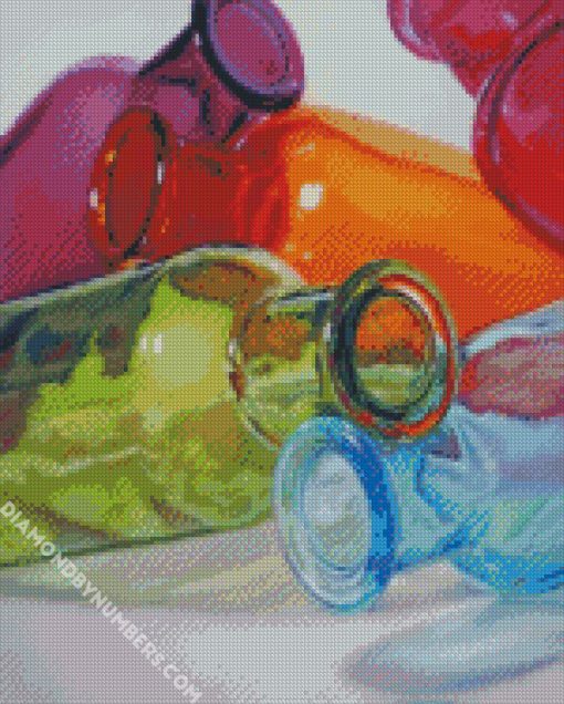 colored glass bottles diamond painting