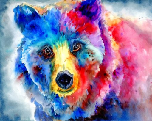 Aesthetic Colorful Grizzly Piant by numbers