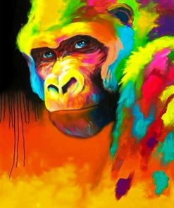 Colorful Monkey paint by numbers