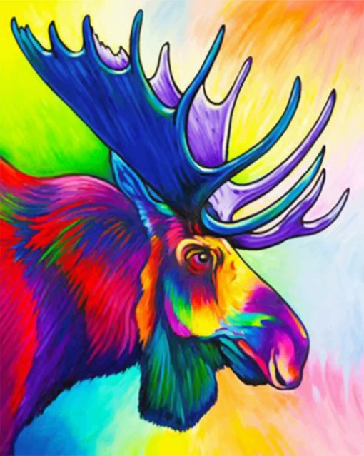 Colorful Moose Paint by numbers