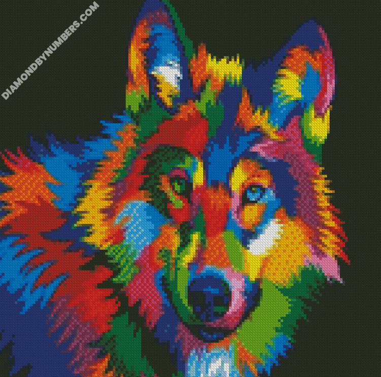 Colorful Puppy Dog - Animals 5D Diamond Paintings - DiamondByNumbers -  Diamond Painting art