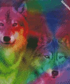 Abstract Colorful Wolf - 5D Diamond Painting - DiamondByNumbers