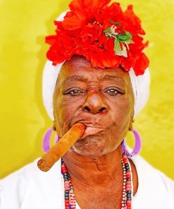 Cuban Woman Smoking paiint by numbers