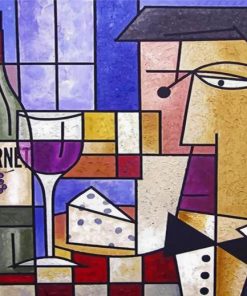 Cubist Man paint by numbers